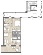 Whg 18 -KFW 40 - Moderne Zweizimmerdachterrassenwohnung mit Homeofficebereich - Grundriss Whg 18