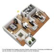 Großzügige Maisonette-Wohnung mit Kamin und Westbalkon in ruhiger Seitenstraße - Grundriss 3D